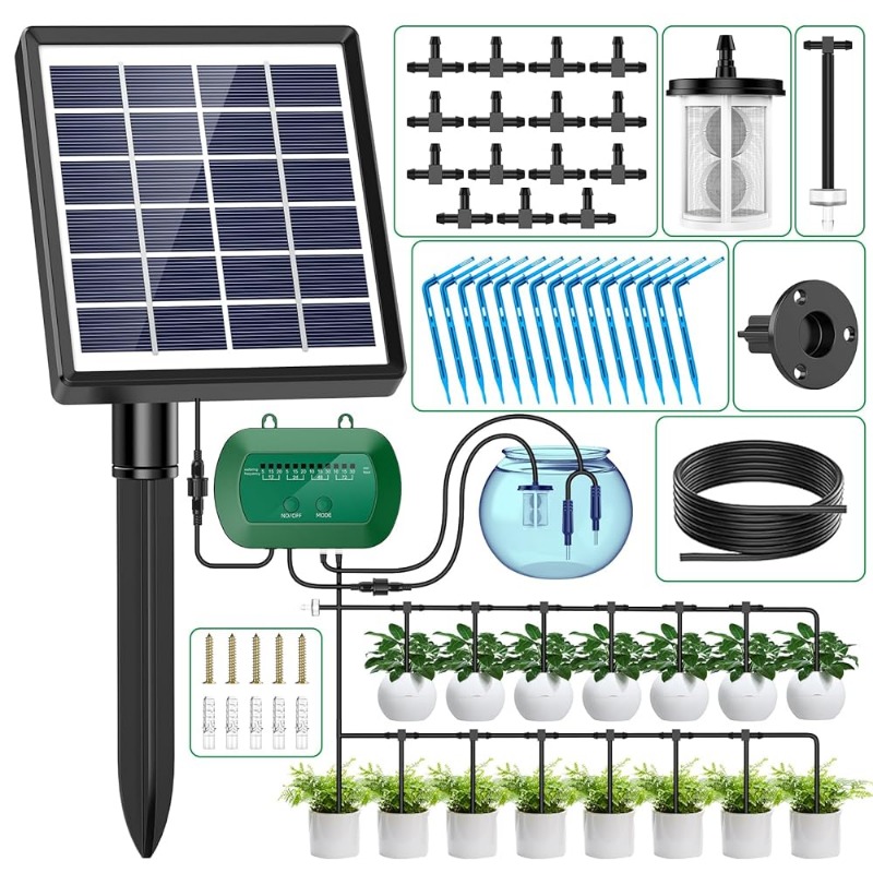 Kit irigasi cerdas tenaga sury - Smart Garden Water ulasan dan harga